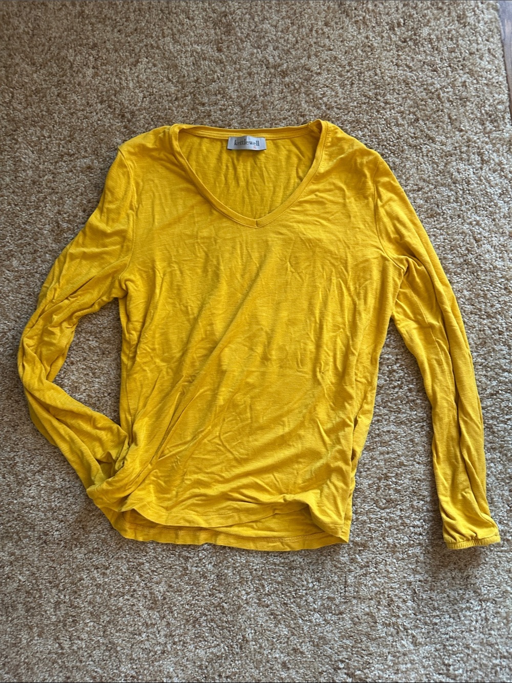 Lightweight V-Neck Long Sleeve Top in Yellow by Joie